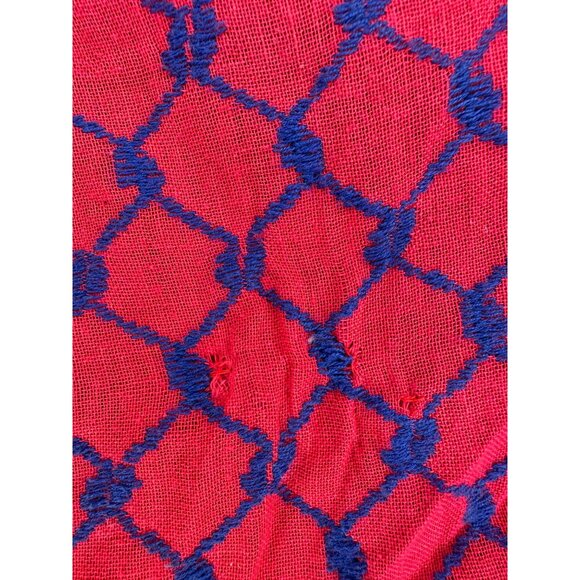 Vintage 1960s Rikma Red Keffiyeh Caftan Dress, Size Small, Angel Sleeves - Picture 15 of 16